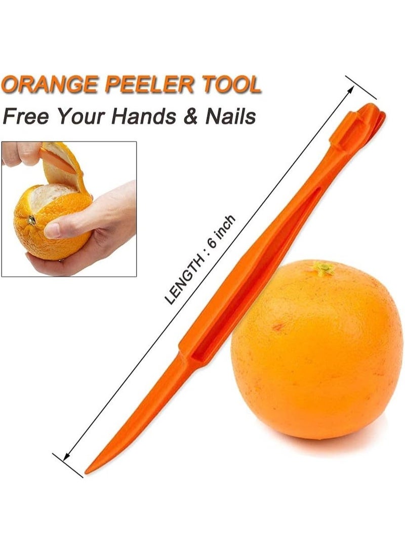 Orange Peeler tools Plastic Orange Peeler Citrus Remover Easy Open Citrus Lemon Citrus Peel Cutter Vegetable Slicer Fruit Tools Kitchen Gadgets (Orange 2 Pack) - Image 2
